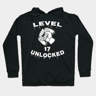 Level 17 Unlocked - Funny Mens 17th Birthday Gamer Hoodie